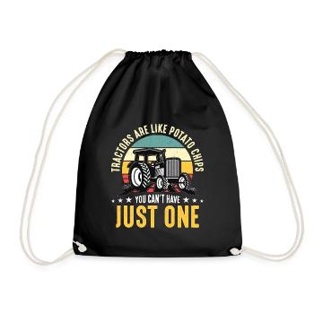 Harvester Tractors Are Like Potato Chips Farming - Drawstring Bag - black - Front