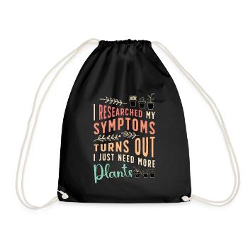 Houseplants I Researched My Symptoms Indoor Plants - Drawstring Bag - black - Front