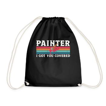 House Painter Decorator Pun Retro - Drawstring Bag - black - Front