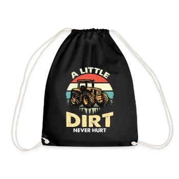 Harvester A Little Dirt Never Hurt Retro Farmer - Drawstring Bag - black - Front
