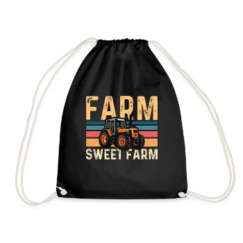 Harvester Farm Sweet Farm Farmer Combine Harvester - Drawstring Bag - black - Front