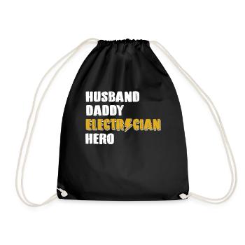 Mari Papa Électricien Héros Ingénieur électricien - Sac de sport léger - noir - Devant