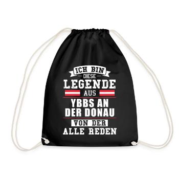 Stadt Ybbs an der Donau Österreich Legende Spruch - Turnbeutel - Schwarz - Vorne