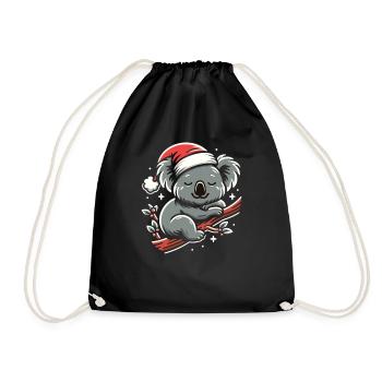 Koala Noël Hiver Animaux Koalas - Sac de sport léger - noir - Devant