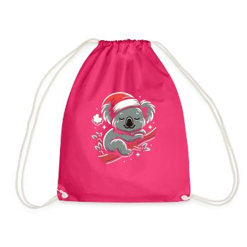 Koala Weihnachten Winter Tiere Koalas - Turnbeutel - Fuchsia - Vorne