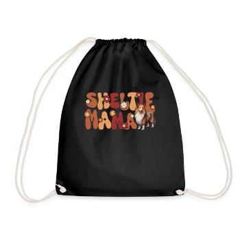 Chien de berger Shetland Groovy Sheltie Mama - Sac de sport léger - noir - Devant