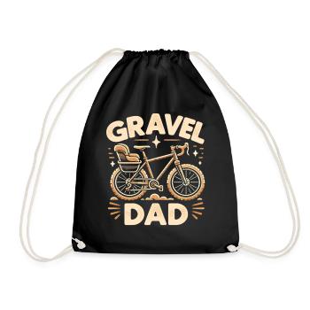 Gravel Dad - Drawstring Bag - black - Front