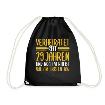 Ehe Samthochzeit 29 Jahre Verheiratet Hochzeitstag - Turnbeutel - Schwarz - Vorne