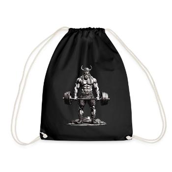 Wikinger Bodybuilder Fitness Ästhetik - Turnbeutel - Schwarz - Vorne