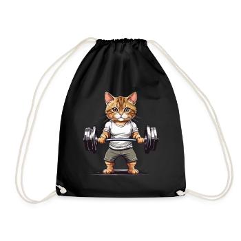 Entraînement musculaire Chat Athlète Fitness - Sac de sport léger - noir - Devant