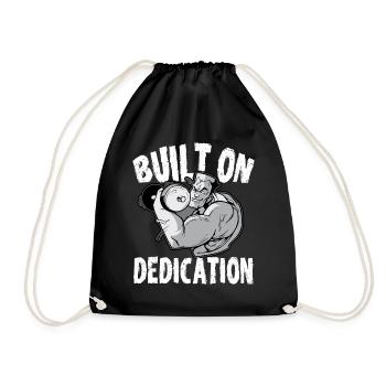 Built On Dedication Weightlifting Workout Gym - Turnbeutel - Schwarz - Vorne