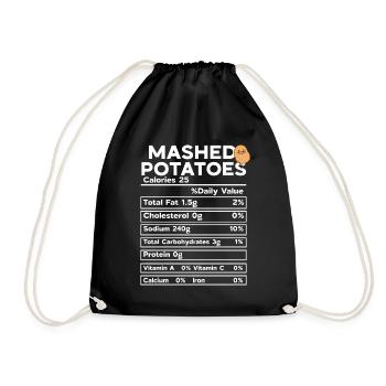 Purée de pommes de terre pour la nutrition familiale de Thanksgiving - Sac de sport léger - noir - Devant