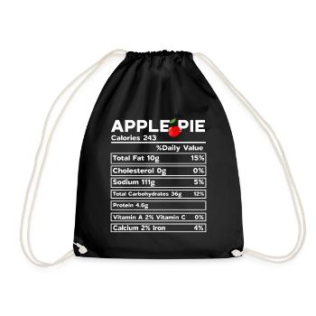 Tarte aux pommes drôle pour la nutrition de Thanksgiving en famille - Sac de sport léger - noir - Devant