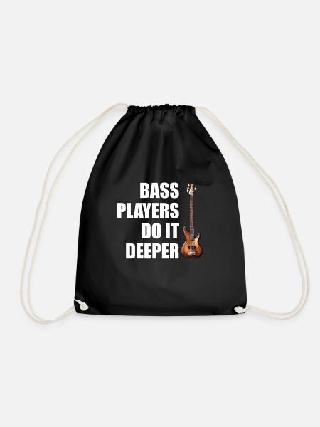 Bass Players Do It Deeper, funny bass player - Turnbeutel - Schwarz