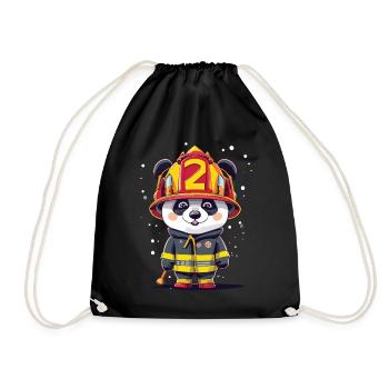 Panda en pompier - Sac de sport léger - noir - Devant