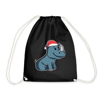 Nashorn Weihnachten - Turnbeutel - Schwarz - Vorne