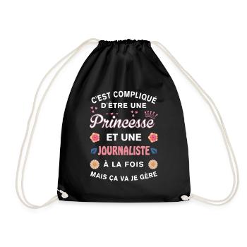 Cadeau Humoristique Journaliste Princesse - Sac de sport léger - noir - Devant