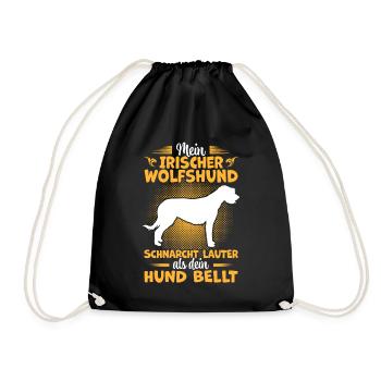 Irischer Wolfshund schnarcht lauter Windhund - Turnbeutel - Schwarz - Vorne
