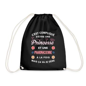 Cadeau Humoristique Pharmacienne Princesse - Sac de sport léger - noir - Devant