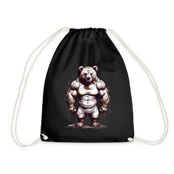 Bodybuilder Ours Papa Force Muscles Amour - Sac de sport léger - noir - Devant