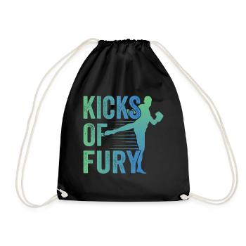 Kickboxer Martial Arts Kickboxing Kickboxen - Turnbeutel - Schwarz - Vorne