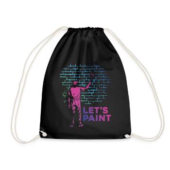 House Painter Decorator Retro 80s - Drawstring Bag - black - Front