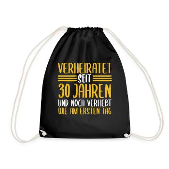 Ehe Perlenhochzeit 30 Jahre Verheiratet Hochzeitst - Turnbeutel - Schwarz - Vorne