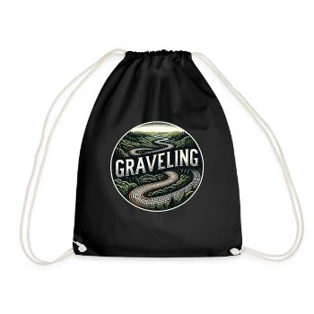 Graveling Gravelbike Gravelbiker Gravel Bike - Drawstring Bag - black - Front