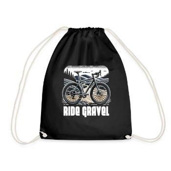 Ride Gravel - Drawstring Bag - black - Front