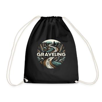 Graveling Gravelbike Gravelbiker Gravel Bike - Drawstring Bag - black - Front