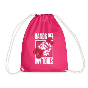 Hands Off My Tools Autoschrauber Meister Kfz - Turnbeutel - Fuchsia - Vorne