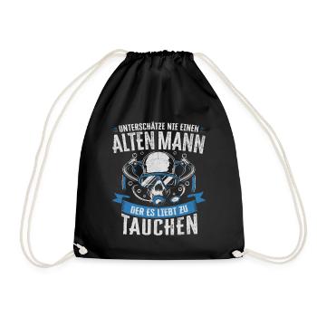 UNTERSCHÄTZE NIE ALTEN MANN TAUCHEN HERREN TAUCHER - Turnbeutel - Schwarz - Vorne