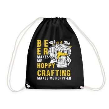 Beer Makes Me Hoppy Funny Craft Brewery Homebrew B - Turnbeutel - Schwarz - Vorne