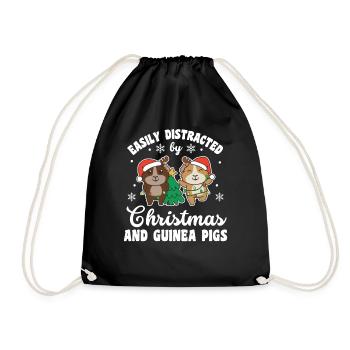 Facilement distrait par le cochon d’Inde de Noël - Sac de sport léger - noir - Devant