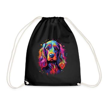 Wasserfarben Farbenfroher English Cocker Spaniel - Turnbeutel - Schwarz - Vorne