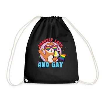 Fabelhaftes Faultier-Leben mit LGBT-Flagge - Turnbeutel - Schwarz - Vorne