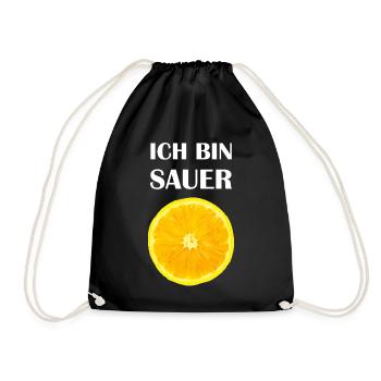 Zitrone Citrus Sauer Tropische Früchte Frucht Obst - Turnbeutel - Schwarz - Vorne