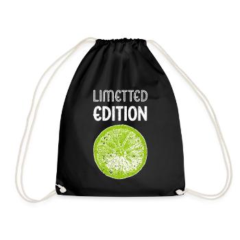 Limetted edition Limette Citrus tropische Früchte - Turnbeutel - Schwarz - Vorne