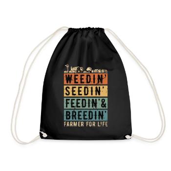 Harvester Weedin' Seedin' Feedin' Harvester Driver - Drawstring Bag - black - Front