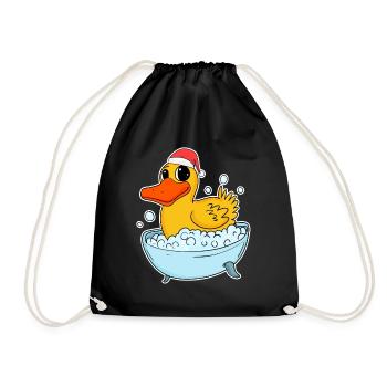 Canard en caoutchouc Noël - Sac de sport léger - noir - Devant
