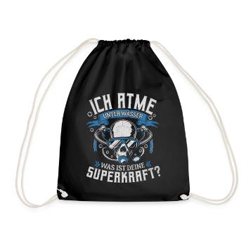 ICH ATME UNTER WASSER SUPERKRAFT TAUCHEN TAUCHER - Turnbeutel - Schwarz - Vorne