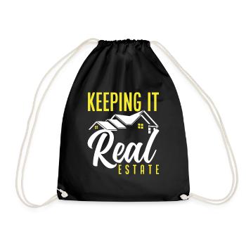 Real Estate Agent House Seller - Drawstring Bag - black - Front