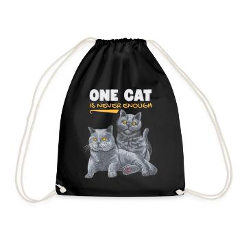 Lustige Katze, Britisch Kurzhaar, Katzen Spruch - Turnbeutel - Schwarz - Vorne