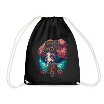 Steampunk caniche esthétique chien Design - Sac de sport léger - noir - Devant
