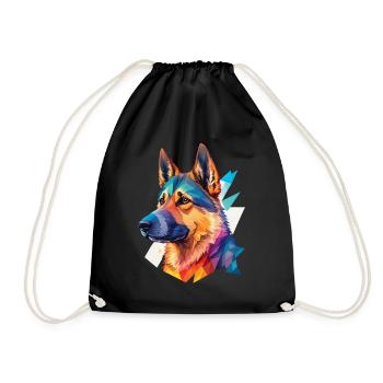 German Shepherd Dogs Popart Dog Love - Drawstring Bag - black - Front