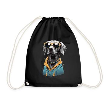 Vintage Weimaraner Hund Ästhetik Hunde Design - Turnbeutel - Schwarz - Vorne