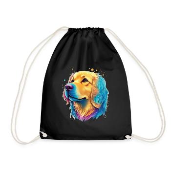 Golden Retriever Hunde Liebhaber Kunst Design - Turnbeutel - Schwarz - Vorne