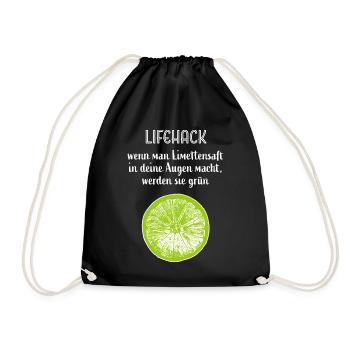 Limette Limetten tropische Früchte Sommerfrucht - Turnbeutel - Schwarz - Vorne