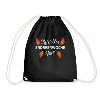 Erdbeerwoche PMS Periode Menstruation Zyklus - Turnbeutel - Schwarz - Vorne