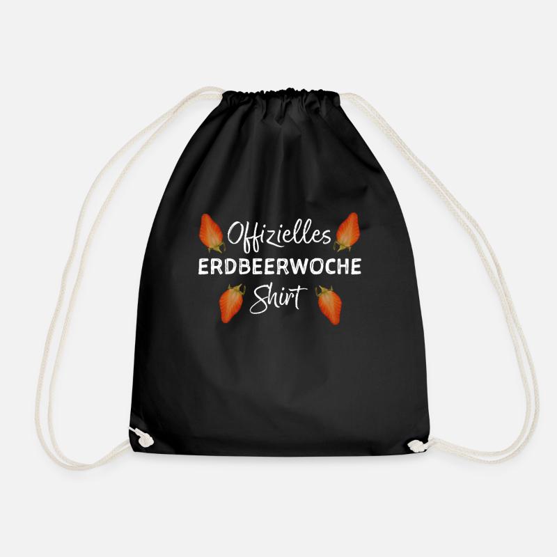 Erdbeerwoche PMS Periode Menstruation Zyklus - Turnbeutel - Schwarz